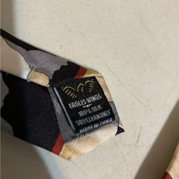 Eagles Wings Easter Jesus Religious Tan Silk Neck Tie - Picture 6 of 6